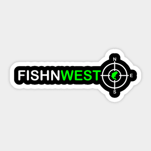 Fishnwest Target Green/White Sticker